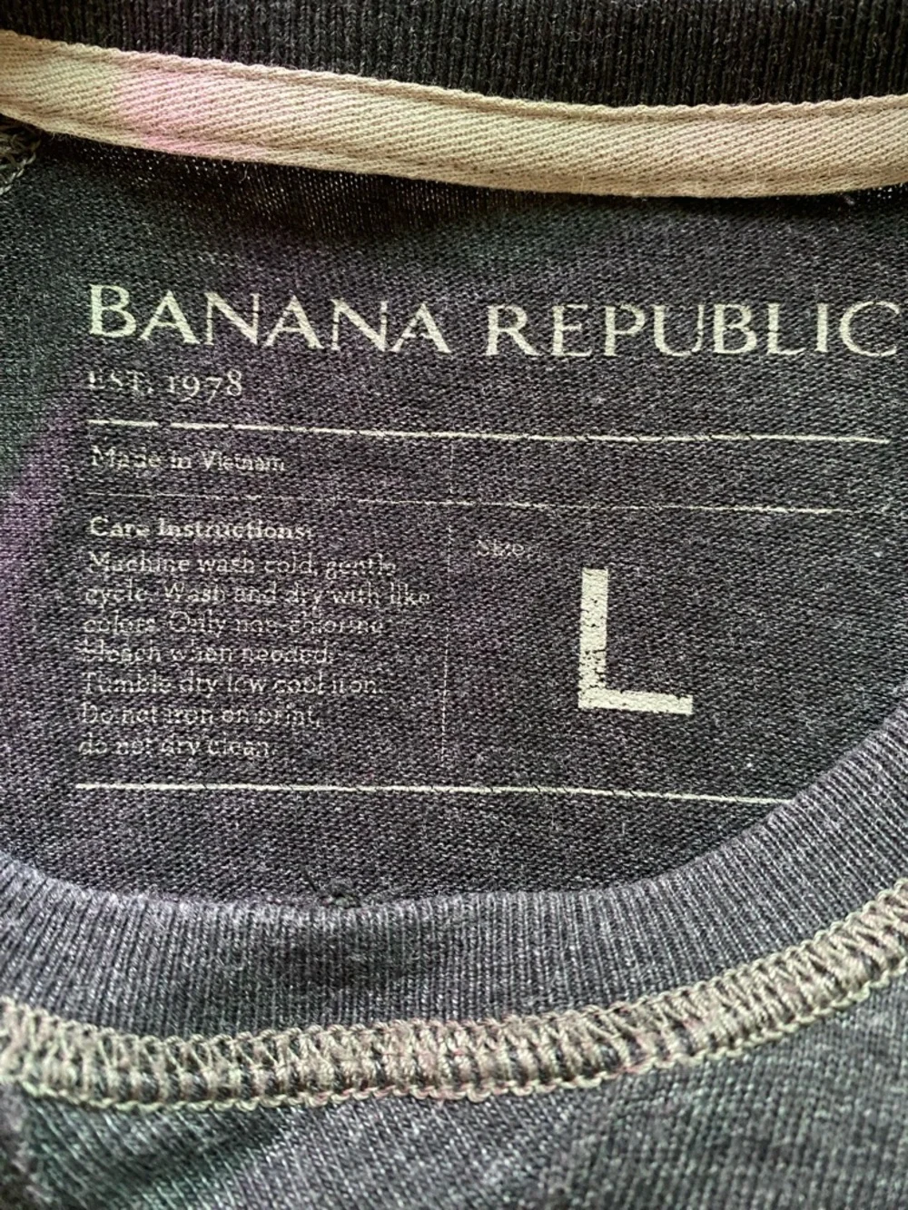 BANANA REPUBLIC Men’s Long Sleeve Mid Weight Knit Tee Slate Gray L